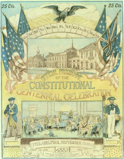 Programa oficial para la Celebración del Centenario Constitucional en noviembre de 1887 de American School